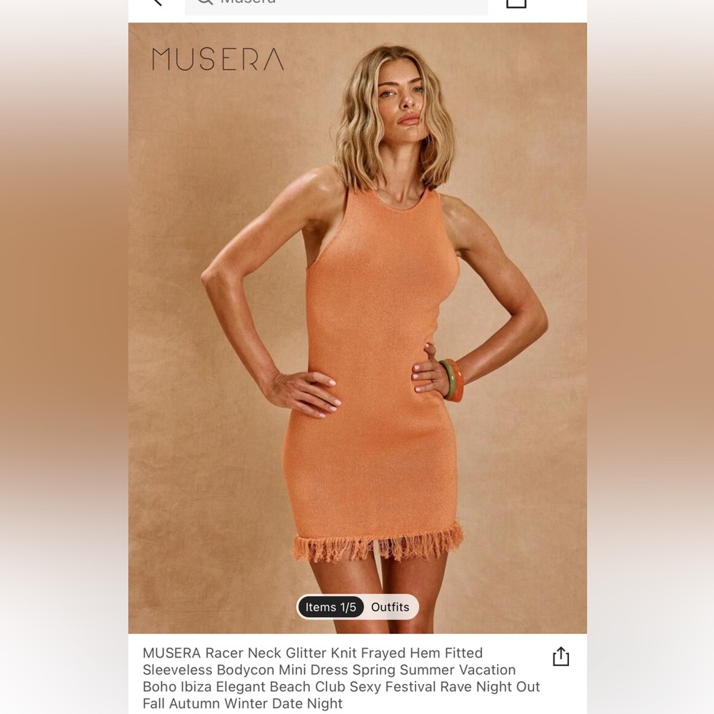 Coral Orange Razor Back Dress